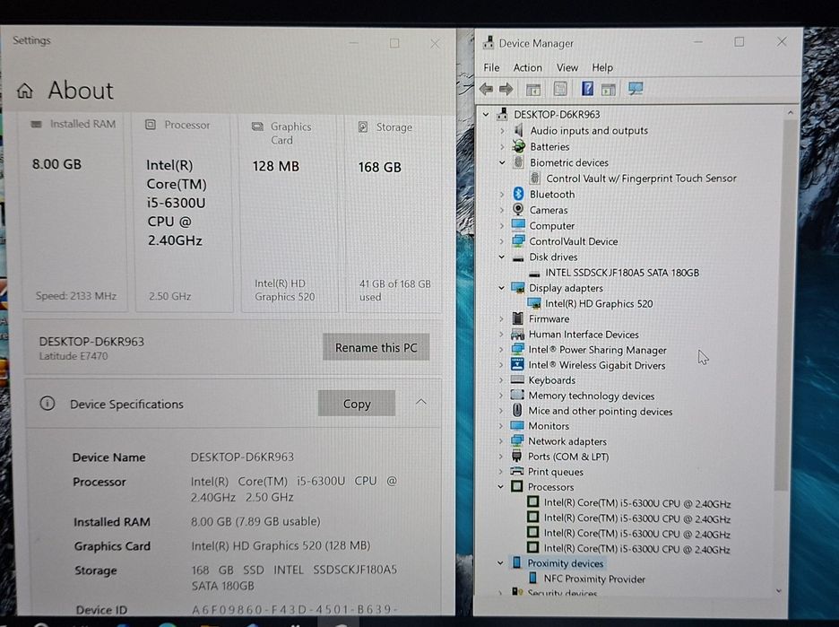 14' IPS Dell Latitude 7470 Intel Core i5-6300U/180GB SSD/8GB DDR4/Бат.3ч.