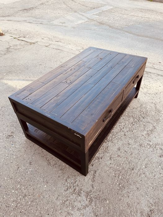 Холна маса масив RECLAIMED + метал – индустриален стил