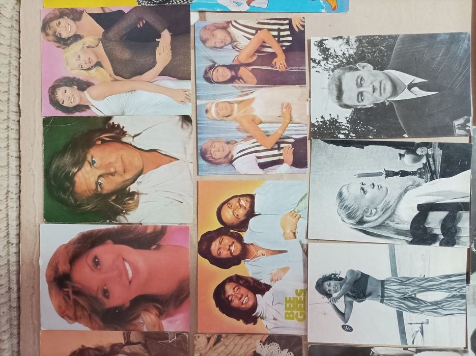 Lot calendare vechi anii '70-'80 și Joc Domino - Vederi cu actori și 3D