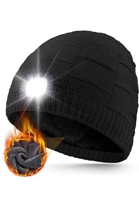 Шапка с акумулаторна LED светлина UNBON