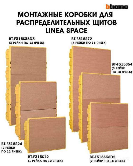 Щит распределительный на 72 модуля. Bticino (Италия).  Встраиваемый