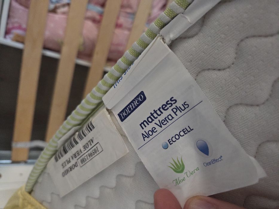 Pat cu tablie tapitata Malm Ikea si saltea Dormeo 90x200