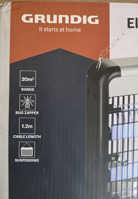 Лампа против насекоми Grundig, LED, 20м, лесна за почистване