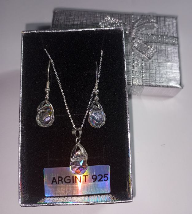 Set cercei și colier argint 925 și Swarovski