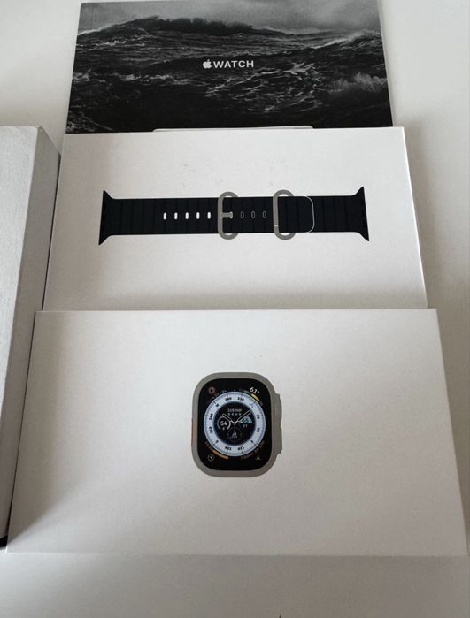 Нов Запечатан Apple Watch Ultra 1st Gen Titanium Midnight Ocean Band