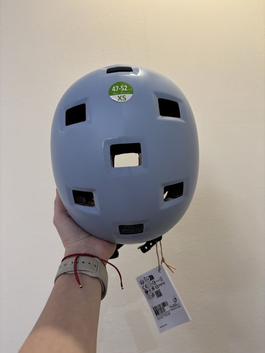 Детска пастелносиня каска за колело, ролери, скейтборд, тротинетка