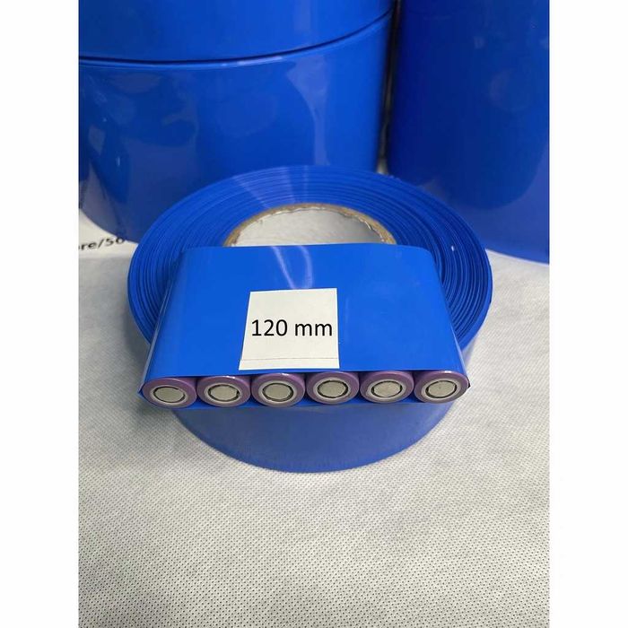 Tub termocontractabil Cellpack albastru pentru acumulatori și baterii 18650, la metru (1 m), diametre 120 mm, 160 mm și 200 mm