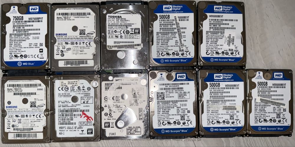 Hard disk HDD 2.5 SATA 160-750GB WD Toshiba Samsung HGST