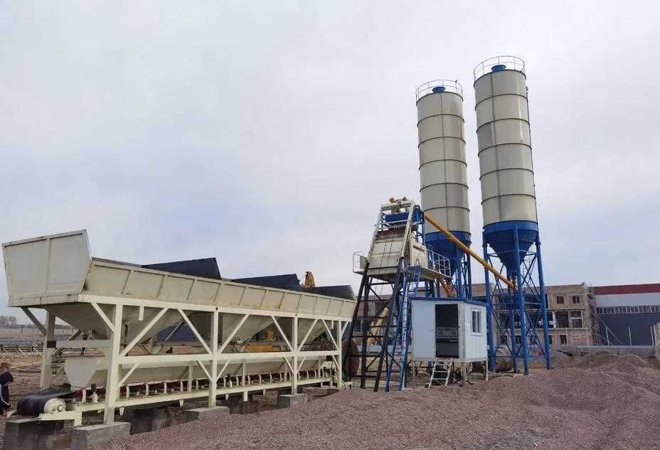 Бетонный завод БСУ Hzs 50 (1 куб-скиповый)