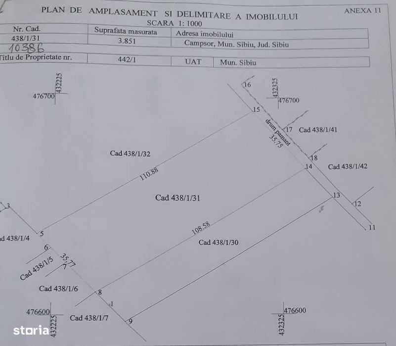 Vânzare teren intravilan 4.000 mp – Sibiu, zona Câmpșor (UTR U09 / L4)