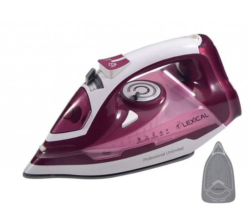 Парна ютия – 2200W, керамична плоча, 380мл резервоар, лилава и синя