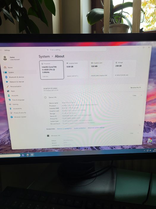 Calculator HP EliteDesk 800 G4 SFF,  i3-8100, 8 GB,  ssd 240 GB