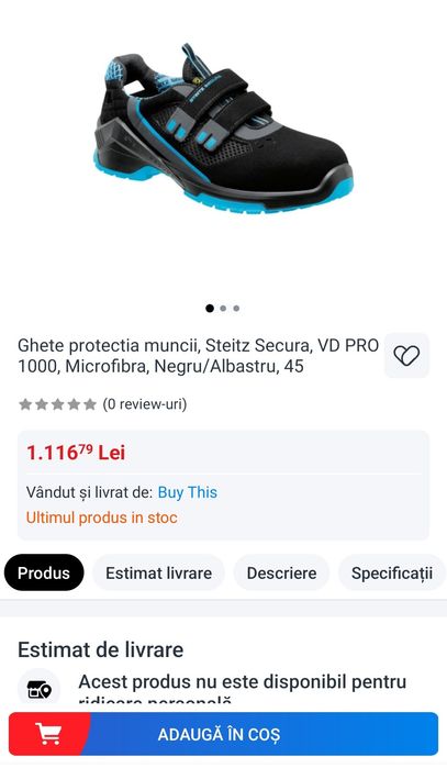Sandale de protecție STEITZ SECURA VD 2000 SRC ESD S1 negru - gri, Germania, Nr. 44 EU