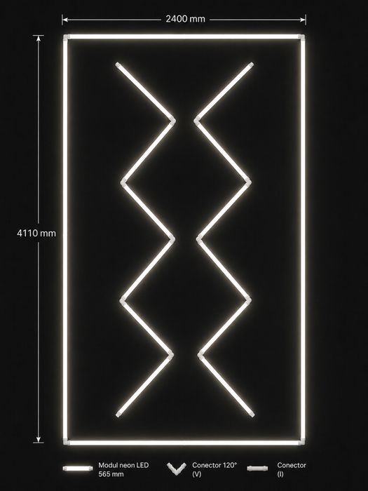 Kit Neon Led Modular ZigZag 306w