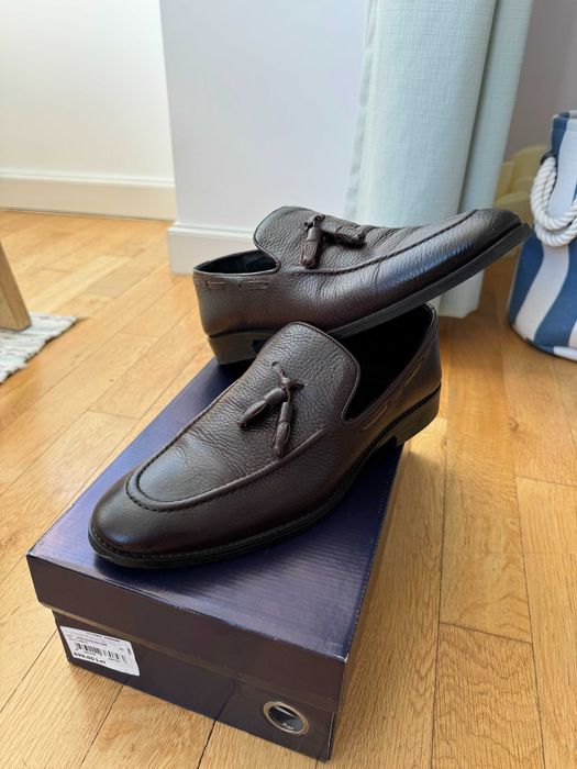 Pantofi Mocasini Damat noi din piele maro marimea 42
