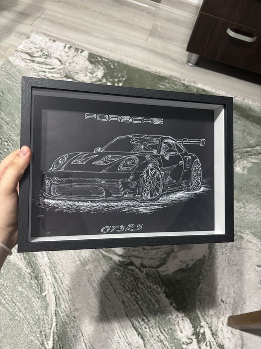 Tablou desenat manual , cu rama shadow