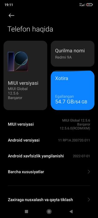 Redmi 9A xolati zo'r