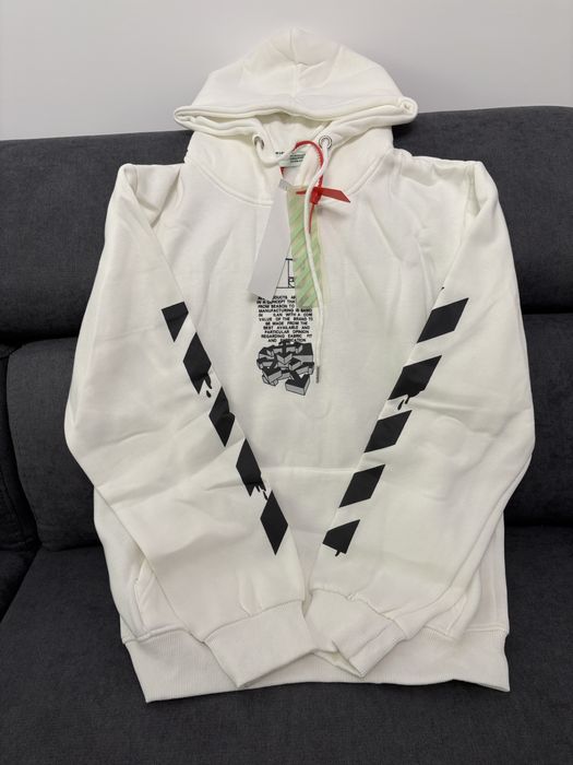 Off White White Dripping Arrow Incompiuto Hoodie
