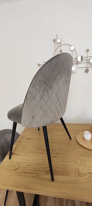 Set 4 scaune Kokkedal catifea gri/ negru