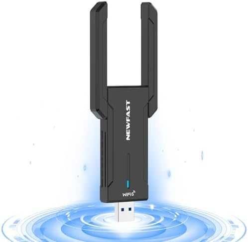 NEWFAST USB WiFi 6E адаптер AXE5400 трибандов за PC