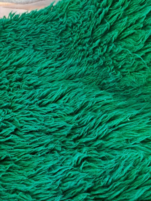 Зелен губер ръчно тъкан.Постелка за легло ръчно тъкана вълнена.Одеал