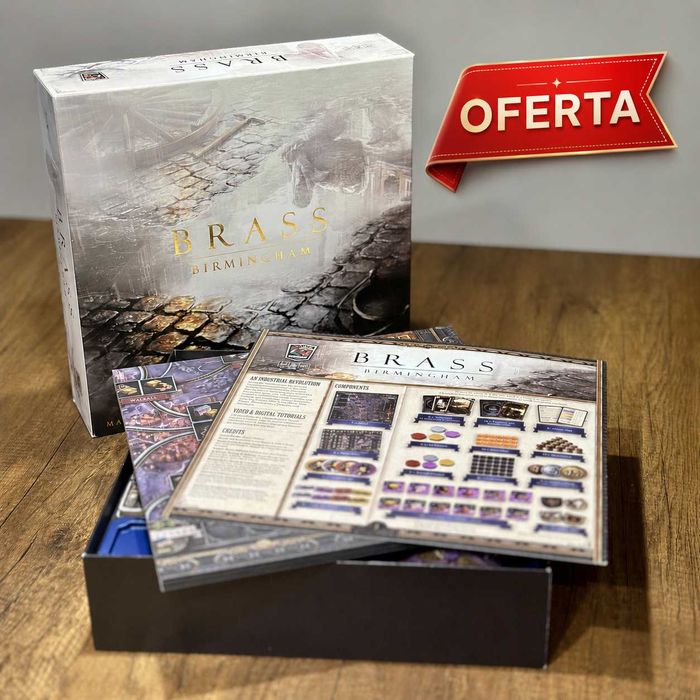Oferta! Boardgame Brass Birmingham Deluxe + Extra Premium 3D/Metal/Box/Sleeves