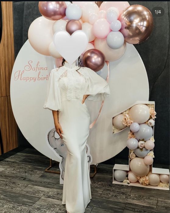 Белое нарядное  платье