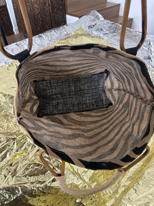 Geanta artizanala unicat,Kenya Safari,maner din bambus si sfoara