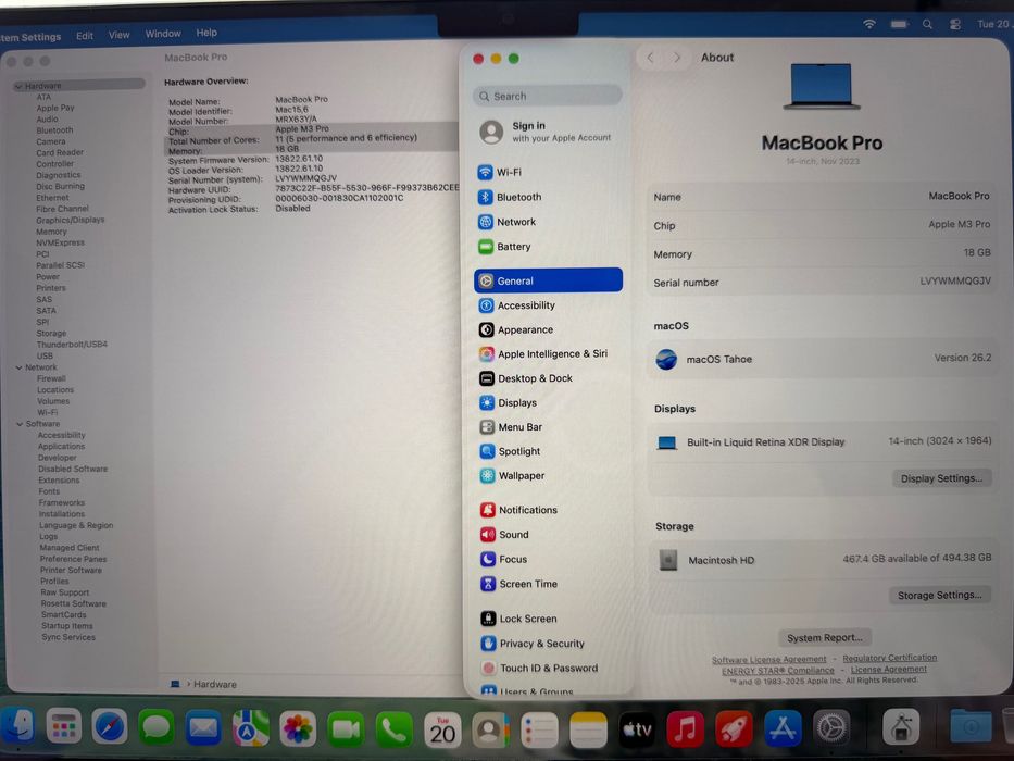 MacBook Pro 14" M3 PRO 11-CORE CPU/ 14-CORE GPU/ 18GB RAM/ 512GB SSD