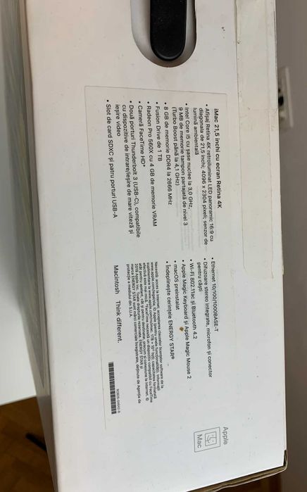 iMac 21.5 inch Retina 4K | i5, 8GB RAM, 1TB, Radeon 560X | Impecabil