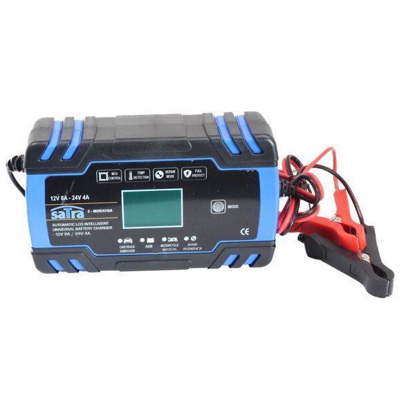 Акумулаторен токоизправител с lcd цифров дисплей 12v 8a 24v 4a