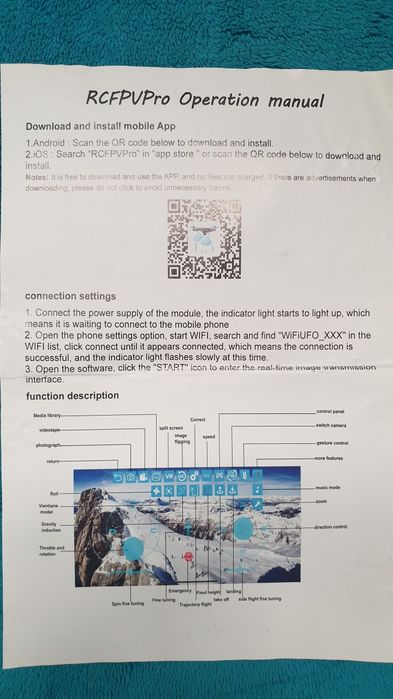 Drona Noua cu Camera Hd – 2 baterii, telecomanda, accesorii de rezerva