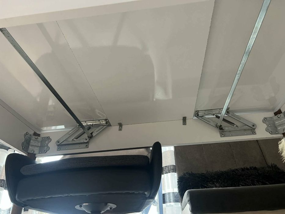 Трапезна маса - бяла 80х128 см - 80х169 см. разгъната