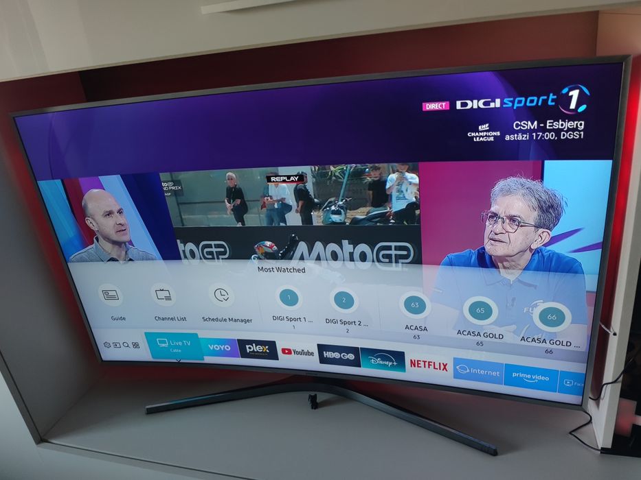 Smart TV Curbat Samsung 55MU6500, 4K Ultra HD, 138 cm, Netflix/Disney+, Stare Impecabilă