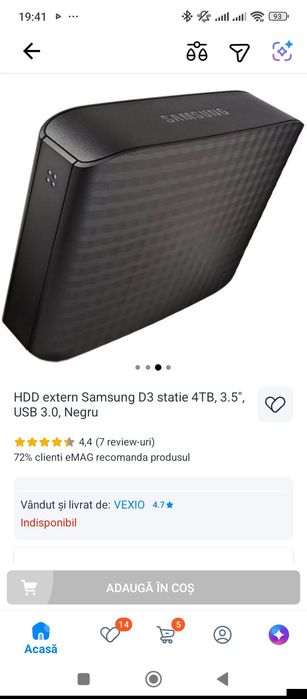 Hard Extern Samsung D3 Station 3.5 4TB USB 3.0