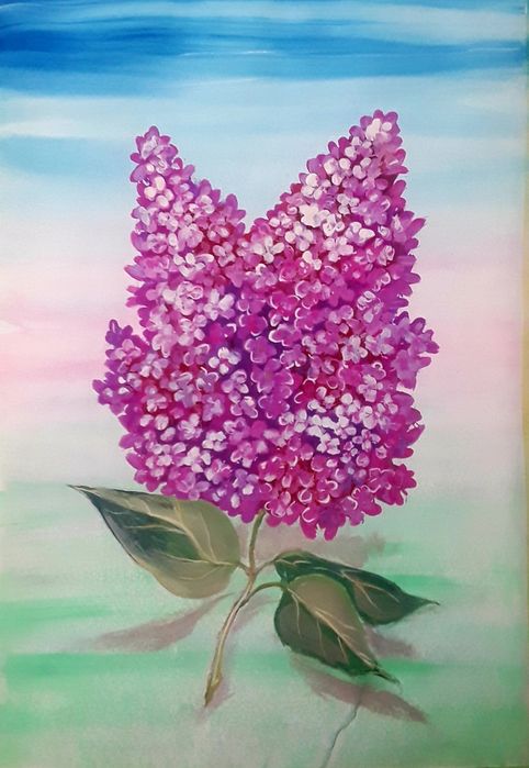 Цветы, ручная работа,  гуашь, ватман .