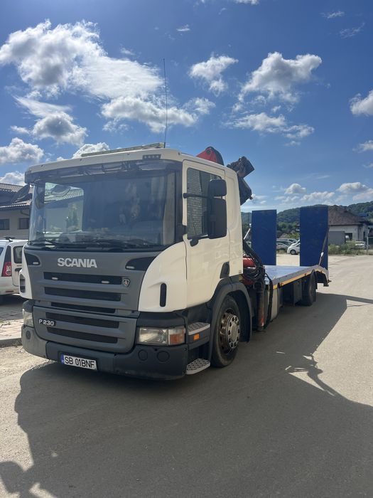 Vând Scania P230 cu Macara Palfinger PK 14080 și Platformă Specializată