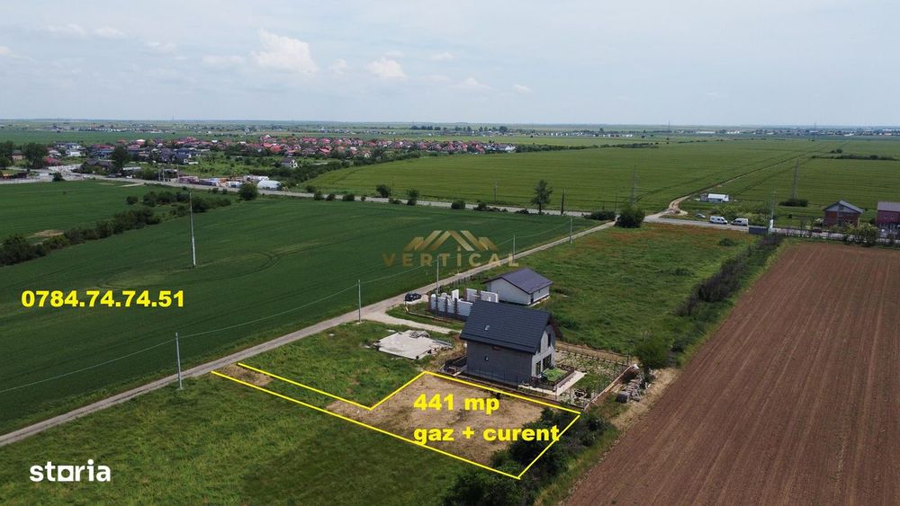 Teren INTRAVILAN 441 mp cu utilitati - comuna Berceni