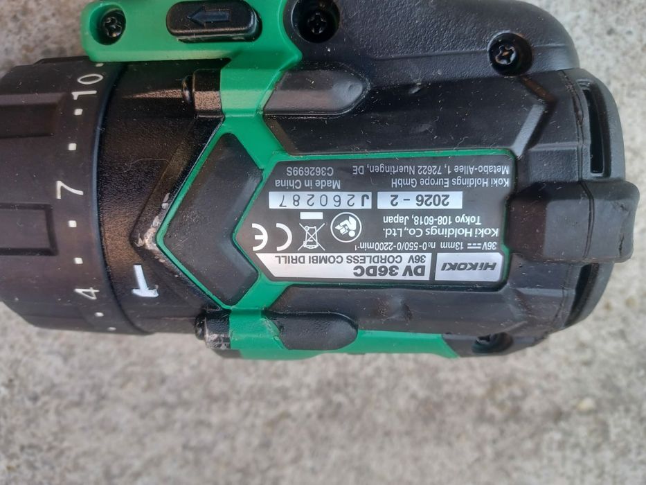 mașină de găurit și înșurubat cu percuție pe acumulator de 36V an 2026 Multi Volt, modelul HiKOKI DV36DC, se vinde doar corpul