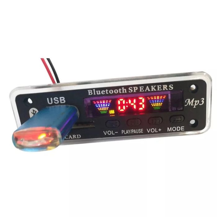 Mp3 плеър 5В/12В Bluetooth 5.0 модул за вграждане KEBIDU Sd/Usb/Fm