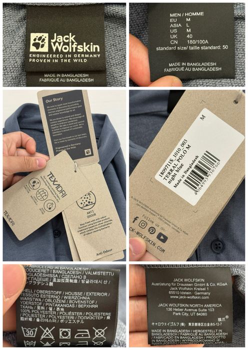 Tricou JACK WOLFSKIN (M barbat Terral Polo Nou outdoor hiking drumetii