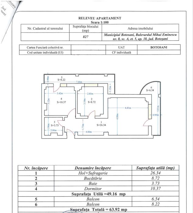 Vand apartament 2 camere zona Bulevard - Parcul Sucevei