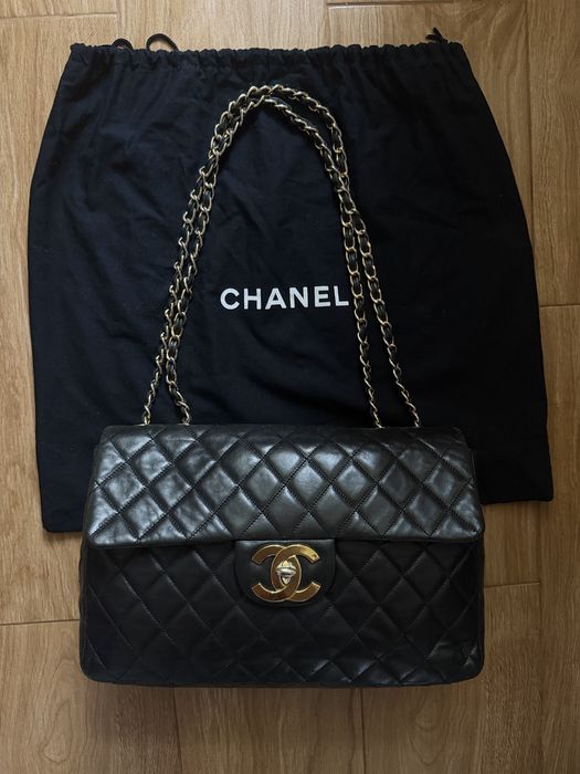 Оригинална чанта Chanel Jumbo CC Maxi XL Logo 24K Gold-Plated Bag