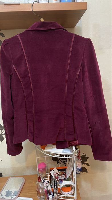Пиджак бордовый бархатный