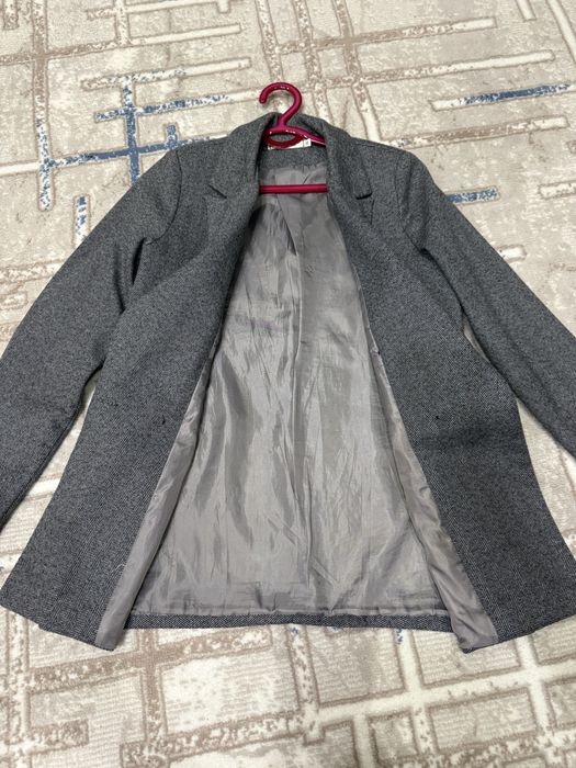 Офисный костюм, серые тёплые брюки, размер M