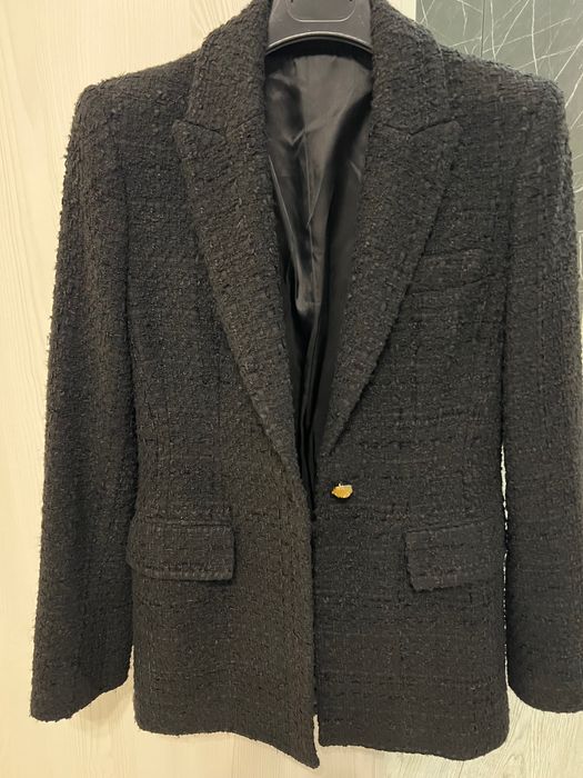 Sacou dama stofa tweed negru XS