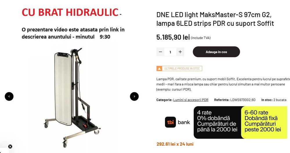 Lampa PDR 6 Leduri Profesionala cu brat Hidraulic si bobina magnetica noua!