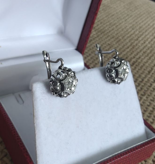 Cercei vechi aur 18k diamante Italia certificat