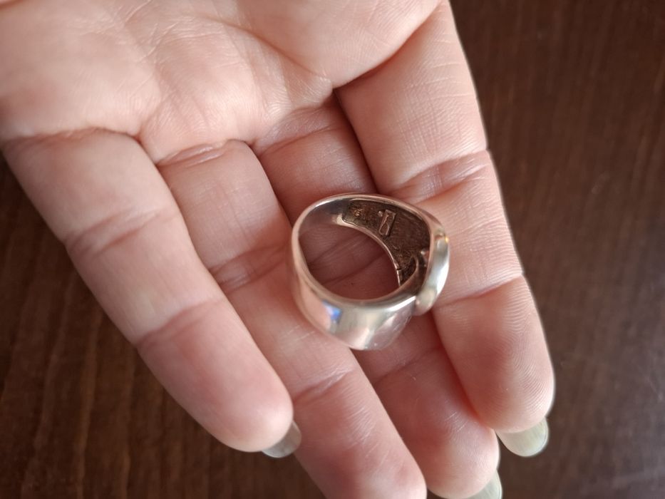 Сребърен комплект-пръстен+обици