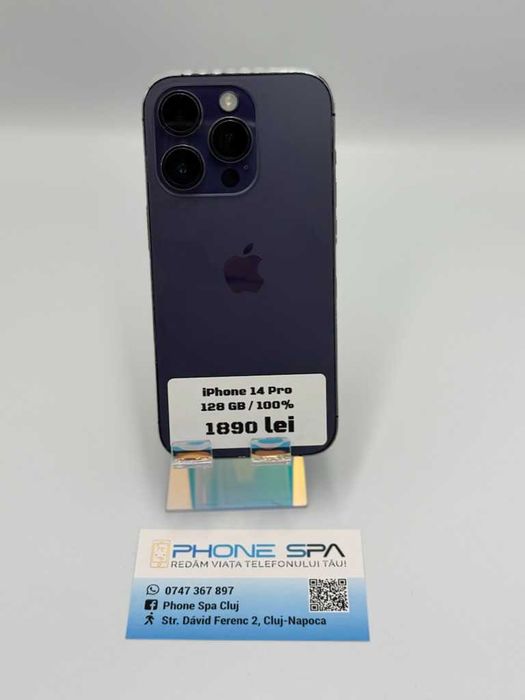 iPhone 14 Pro 128GB 100%- Din magazin,cu garantie! RATE TBI !